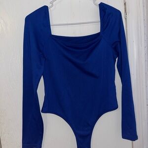 SHEIN Cobalt Blue Square Neck Bodysuit